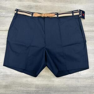 VTG Par Four Shorts Mens 40 Navy Blue Preppy Tennis 80s Chino Belted Golf NWT